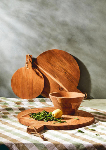 Socorro Acacia Wood Large Round Chopping And Serving Board Natural Finish - image 4