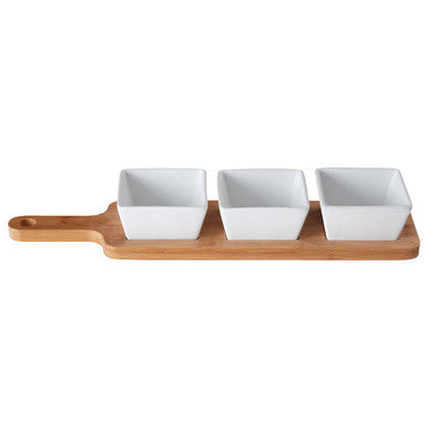 Soiree Serving Board With White Dishes