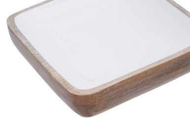 Kara Medium Mango Wood Square Bowl