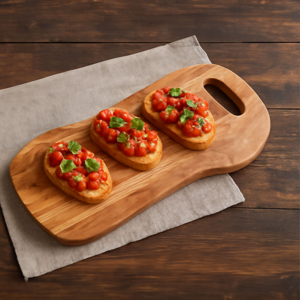 Kora Serving Board With Handle In Olive Wood - image 2