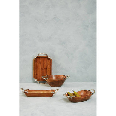 Vine Acacia Wood Large Round Bowl