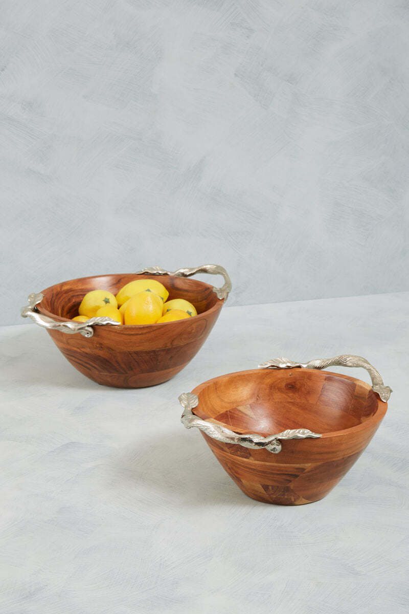Vine Acacia Wood Large Round Bowl