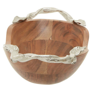 Vine Acacia Wood Large Oval Bowl