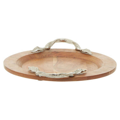 Vine Acacia Wood Small Round Tray