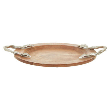 Vine Acacia Wood Small Round Tray