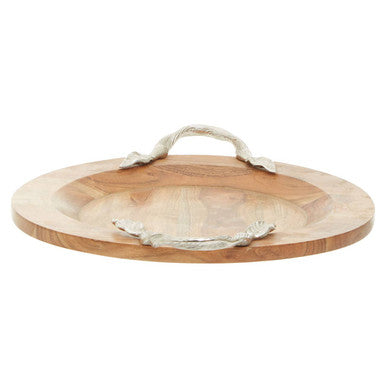 Vine Large Acacaia Wood Round Tray