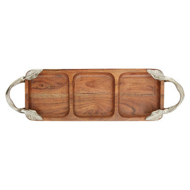 Vine Acacia Wood 3 Section Serving Dish