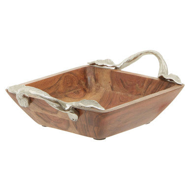 Vine Acacia Wood Square Bowl