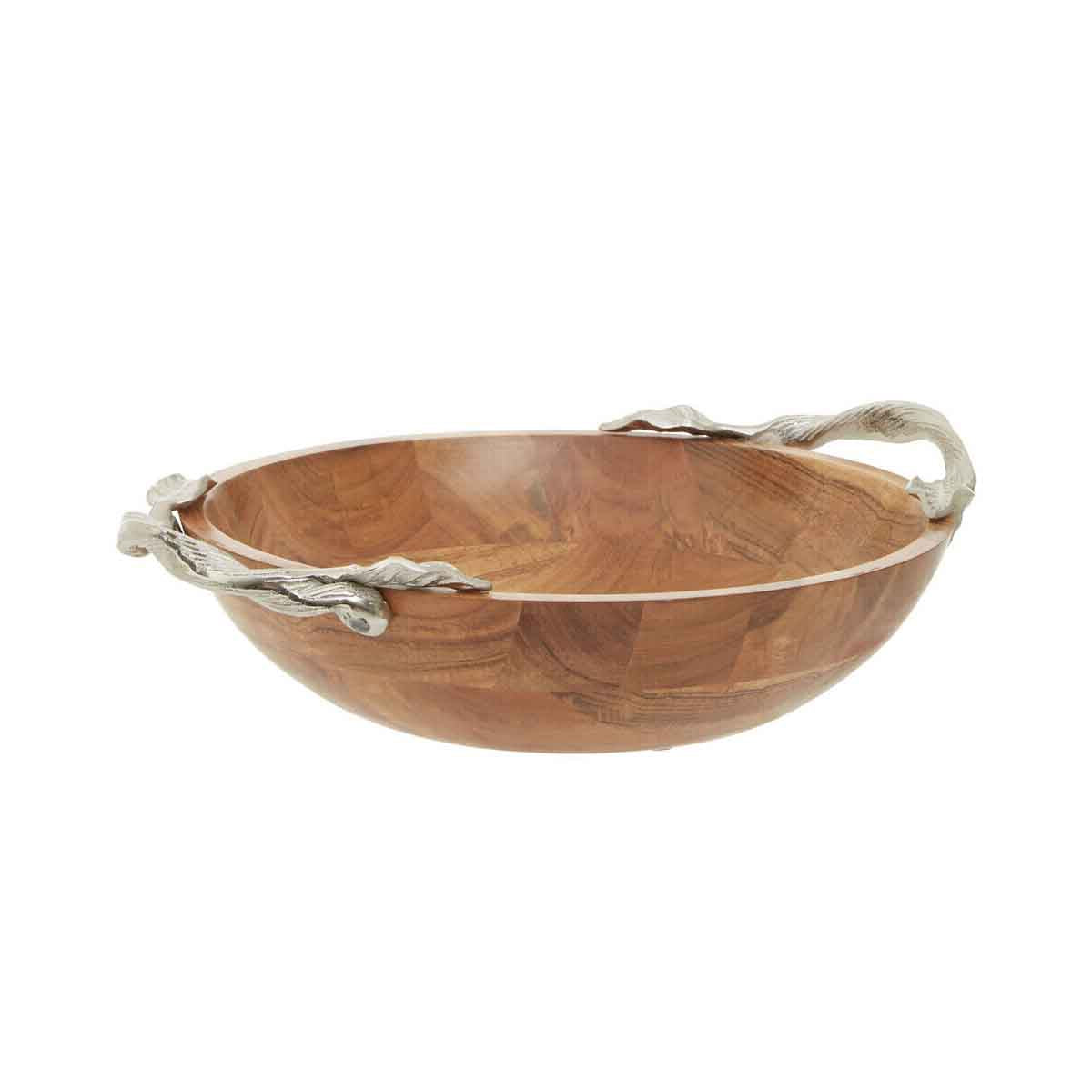 Vine Acacia Wood Round Bowl