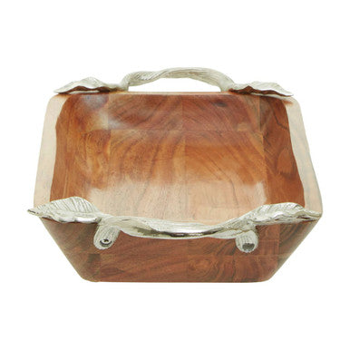 Vine Acacia Wood Rectangular Bowl