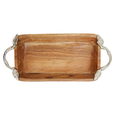 Vine Acacia Wood Rectangular Bowl