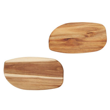 Two wooden cutting boards on a white background