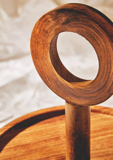 Kora Sheesham Wood Two Tier Cake Stand