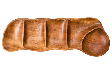 Kora Acacia Wood Five Section Antipasti Dish
