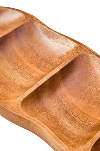 Kora Acacia Wood Five Section Antipasti Dish