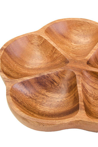 Kora Acacia Five Section Flower Serving Dish