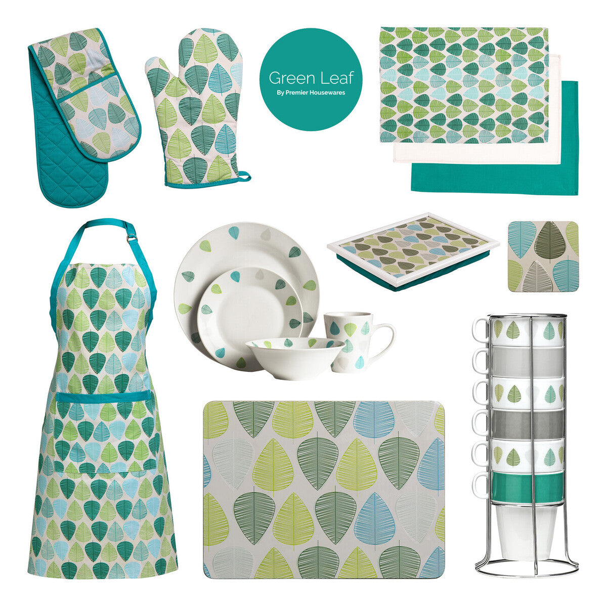 Green Leaf Set Of Four Placemats
