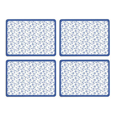 Blue Rose Set Of Four Placemats