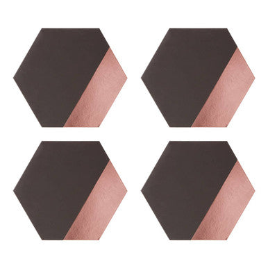 Geome Set of 4 Dipped Grey And Rose Gold