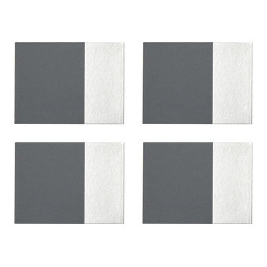 Geome Set of 4 Dipped Grey and Silver Placemats