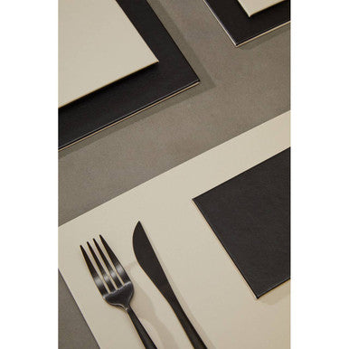 Geome Reversible Black and Cream Placemat and Coaster