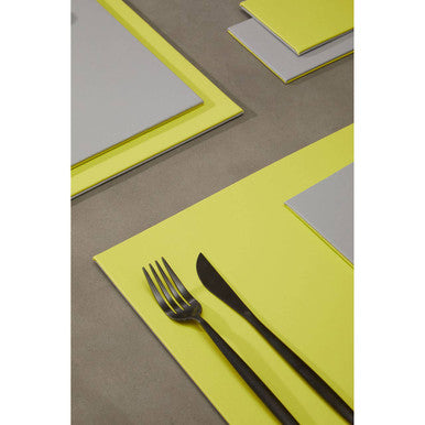 Geome Reversible Grey and Green Placemat and Coaster Set of 4