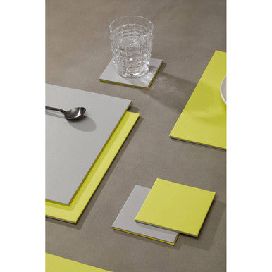 Geome Reversible Grey and Green Placemat and Coaster Set of 4