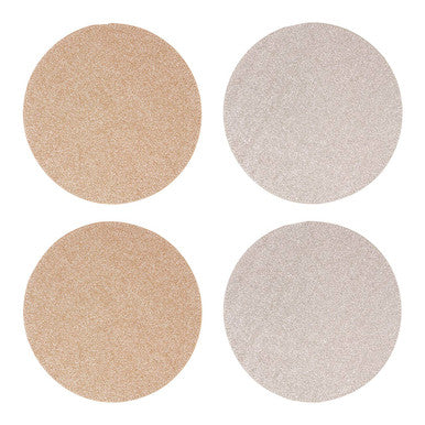 Geome Set of 4 Reversible Gold And Silver Glitter Placemats