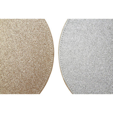 Geome Set of 4 Reversible Gold And Silver Glitter Placemats