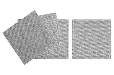 Set Of 4 Silver Glitter Coasters