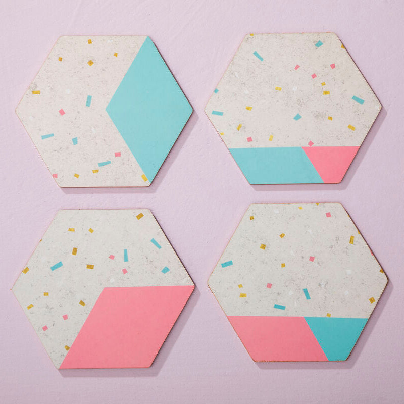 Mimo Set Of 4 Hexagonal Cork Coasters - image 2