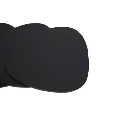 Catlins 4Pc Pebble Black Leather Coasters
