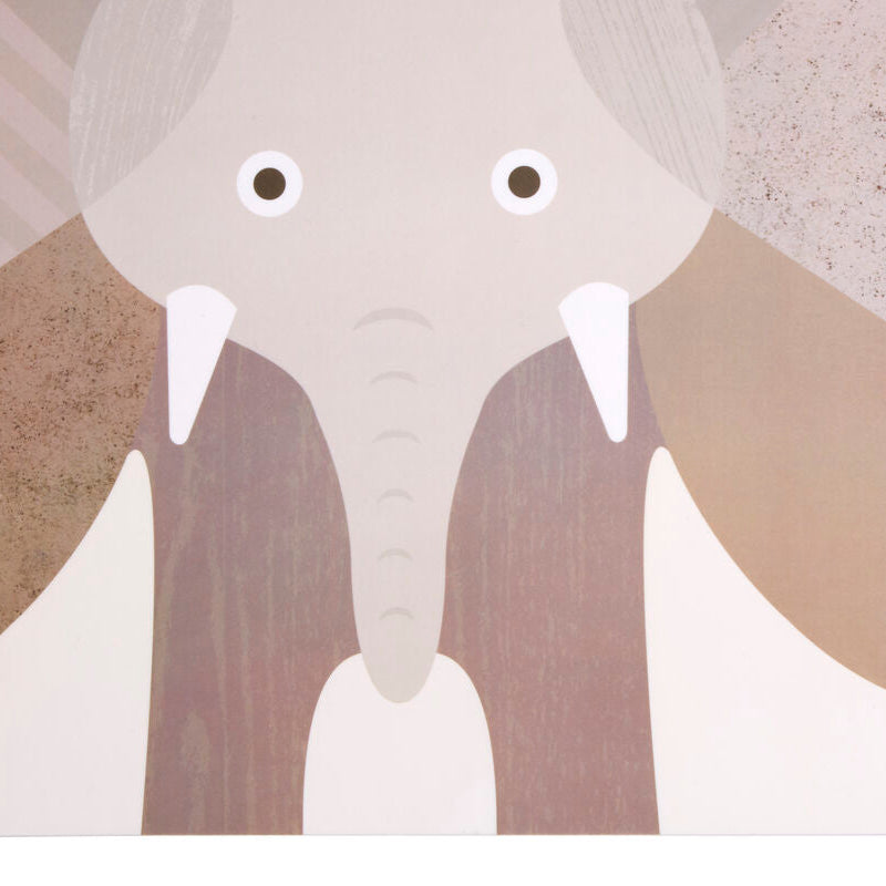 Illustration of two elephants holding hands on a light background