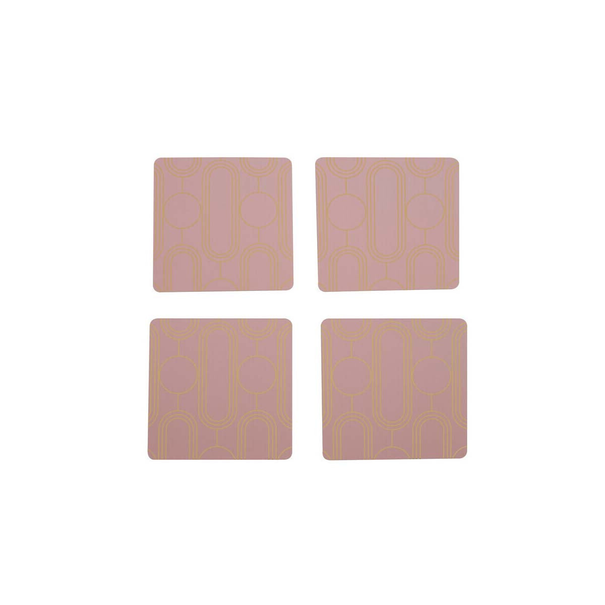 Frosted Deco Set Of 4 Pink Coasters
