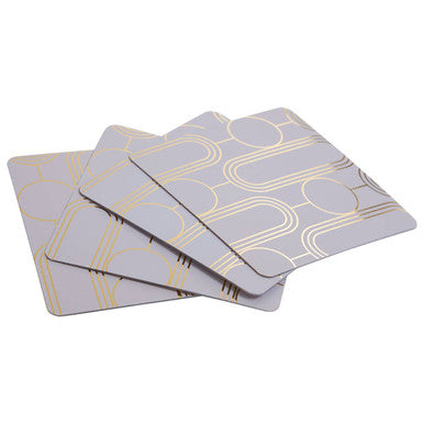Frosted Deco Set Of 4 Lilac Coasters