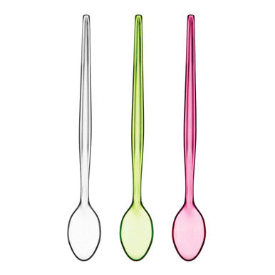Summer Set Of Six Pink Plastic Sundae Spoons
