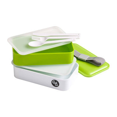 Grub Tub Green and White Stackable Lunch Box - image 3