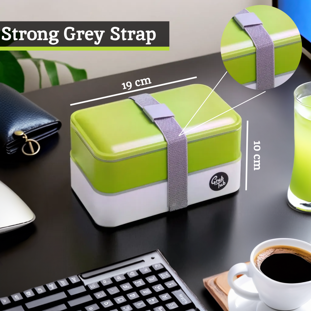 Grub Tub Green and White Stackable Lunch Box - image 7