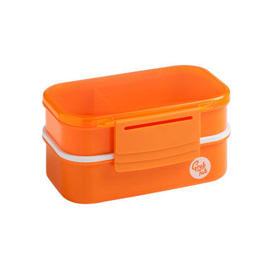 Grub Tub Orange 2 Tier Lunch Box - image 1