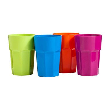 Adisa Set Of Four 440Ml Assorted Colours Plastic Tumblers