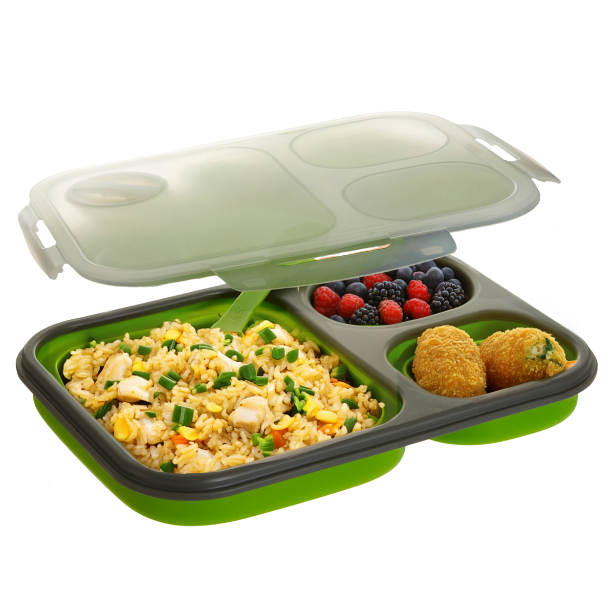 Grub Tub Green Collapsible Lunch Box With Spork - image 6