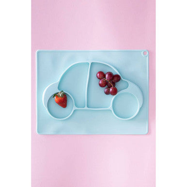 Zing Baby Blue Car Food Plate