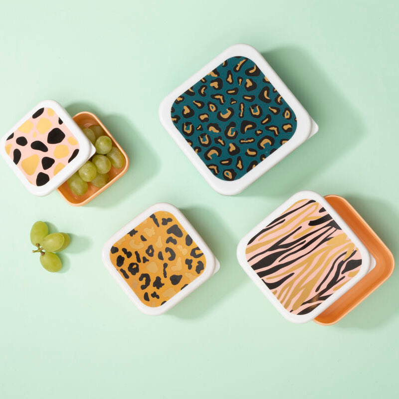 Mimo Set Of 4 Animal Print Lunch Boxes - image 2