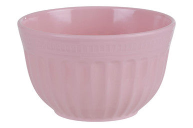 Pink ceramic bowl on a white background