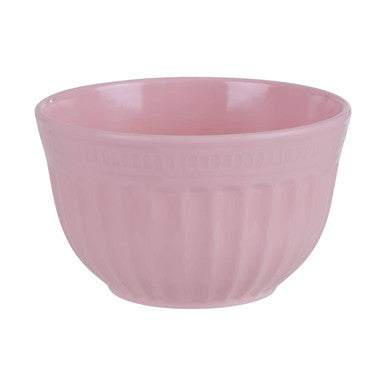 Pink ceramic bowl on a white background
