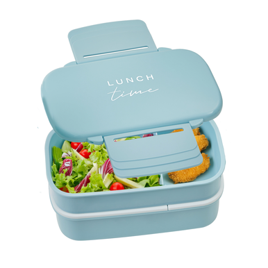 Grub Tub Light Blue Lunch Box With Cutlery