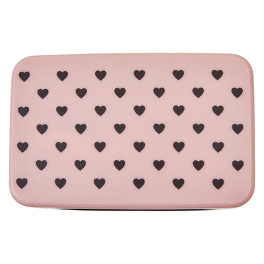 Grub Tub Light Pink Hearts Lunch Box With Cutlery