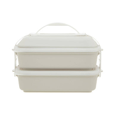 Grub Tub Warm Grey And White Lunch Box