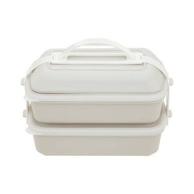 Grub Tub Warm Grey And White Lunch Box