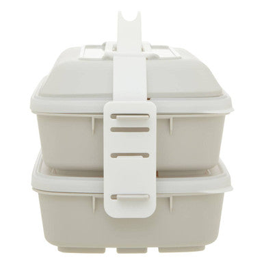 Grub Tub Warm Grey And White Lunch Box